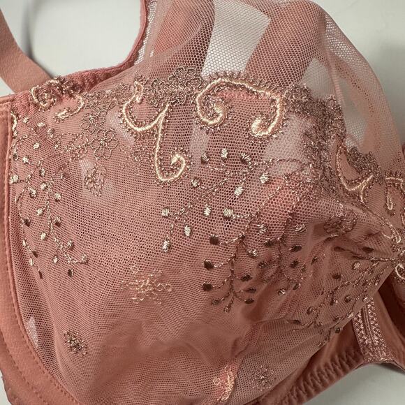 Simone Perele Bra 36F Peach Delice Sheer Plunge Underwire #12X319 Sexy Romantic - Picture 3 of 12